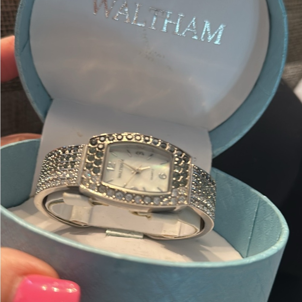 Waltham Silver Crystal-Accented Women's Watch - Silver
